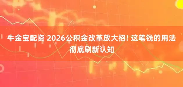 牛金宝配资 2026公积金改革放大招! 这笔钱的用法彻底刷新认知